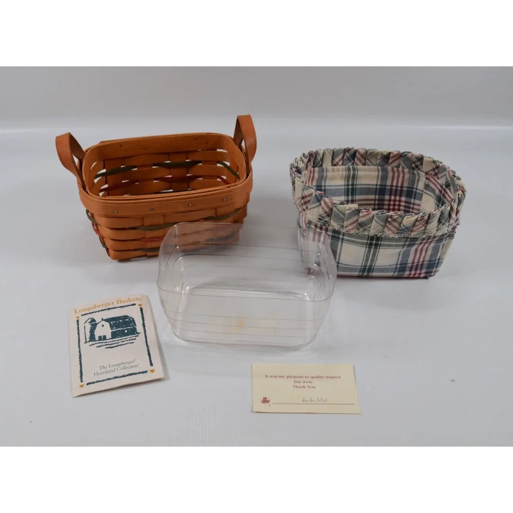 Longaberger Key Basket Combo 1995 Green Red Blue Accent Weaves